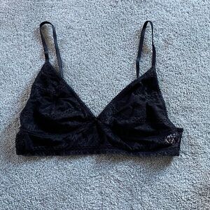 Chic Black Lace Triangle Bra